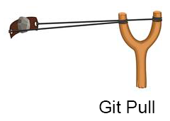 slingshot with git pull written below