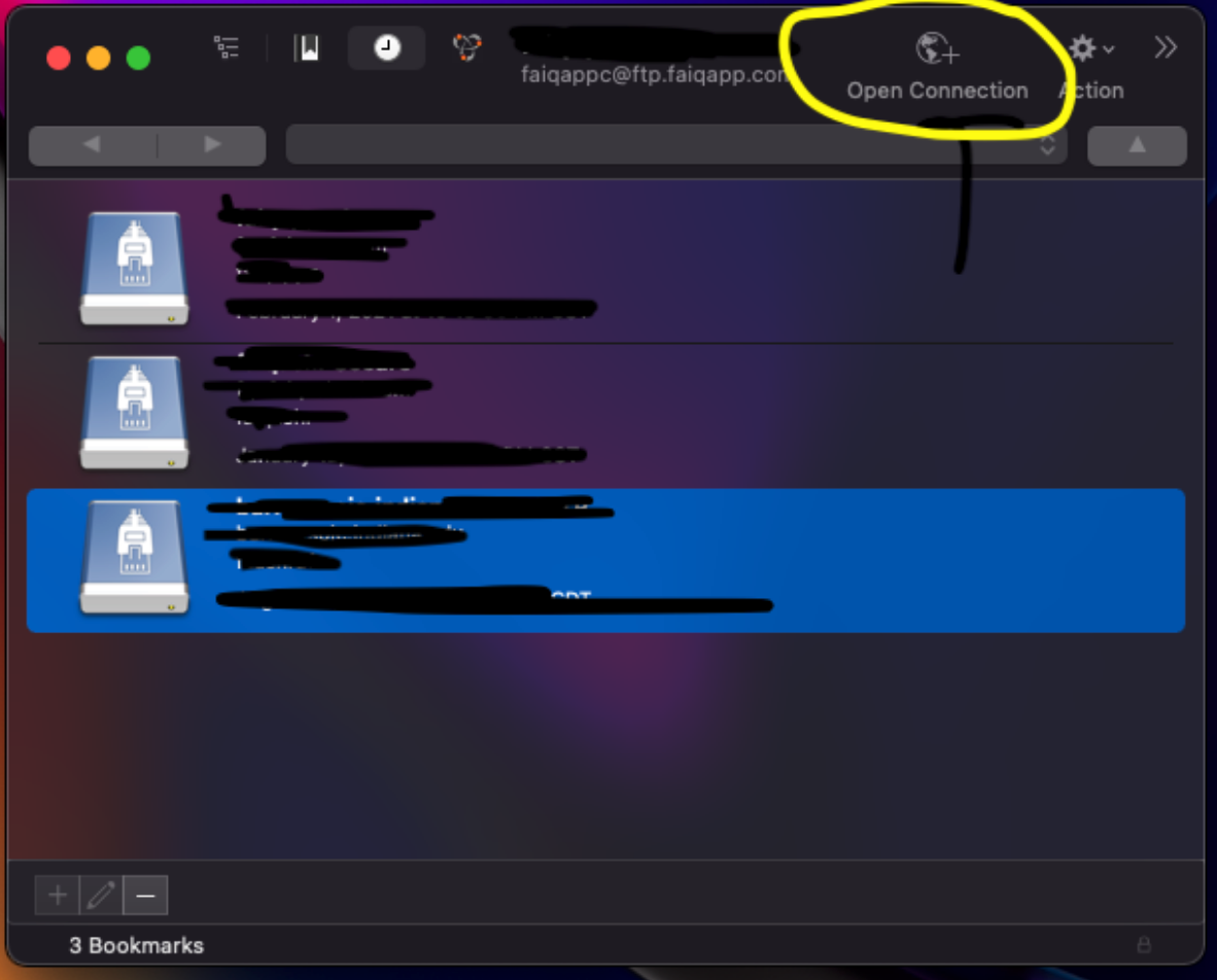 open connection in cyberduck